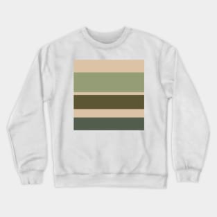 A singular integration of Camo Green, Beige, Grey/Green, Oxley and Gunmetal stripes. Crewneck Sweatshirt